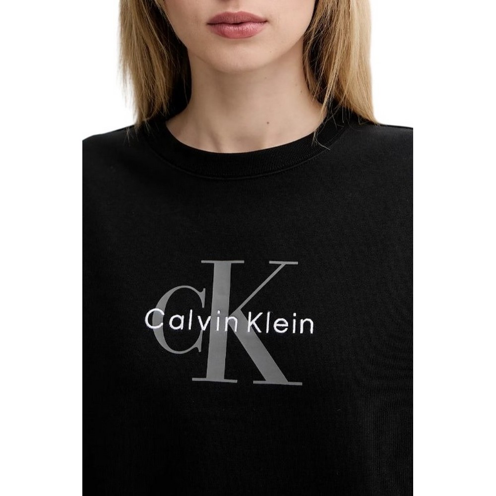 CALVIN KLEIN JEANS LS MONOLOGO FRENCH TERRY RLXD CN ΦΟΥΤΕΡ ΜΠΛΟΥΖΑ ΓΥΝΑΙΚΕΙΑ BLACK