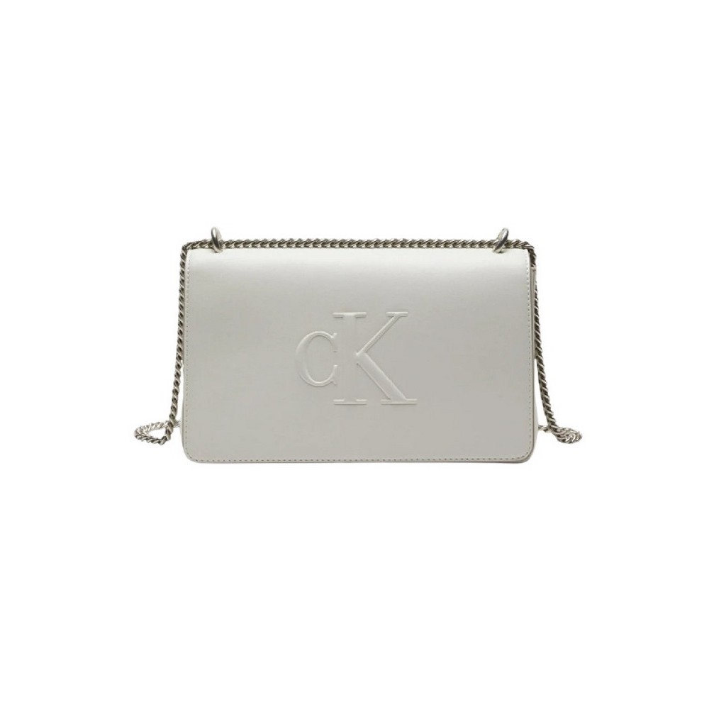 CALVIN KLEIN JEANS SCULPTED EW FLAP25 SHOULDER BAG ΤΣΑΝΤΑ ΓΥΝΑΙΚΕΙΑ WHITE