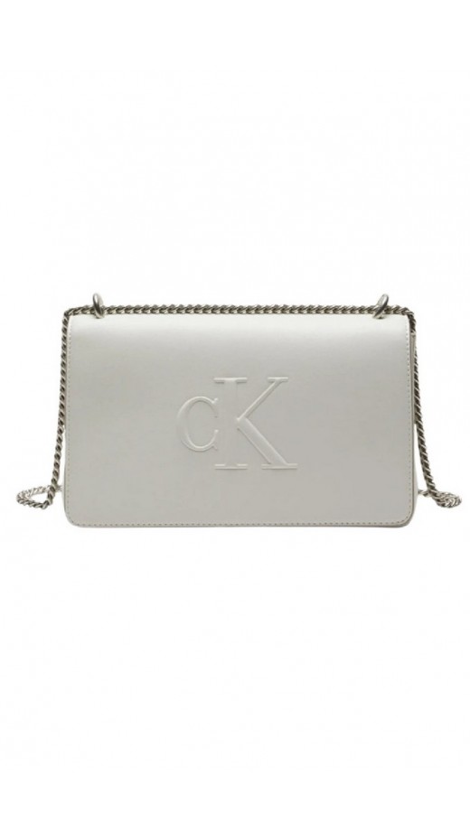 CALVIN KLEIN JEANS SCULPTED EW FLAP25 SHOULDER BAG ΤΣΑΝΤΑ ΓΥΝΑΙΚΕΙΑ WHITE