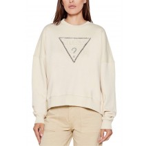 GUESS CN RACHELE TRIANGLE SWEATSHIRT ΜΠΛΟΥΖΑ ΦΟΥΤΕΡ ΓΥΝΑΙΚΕΙΑ BEIGE