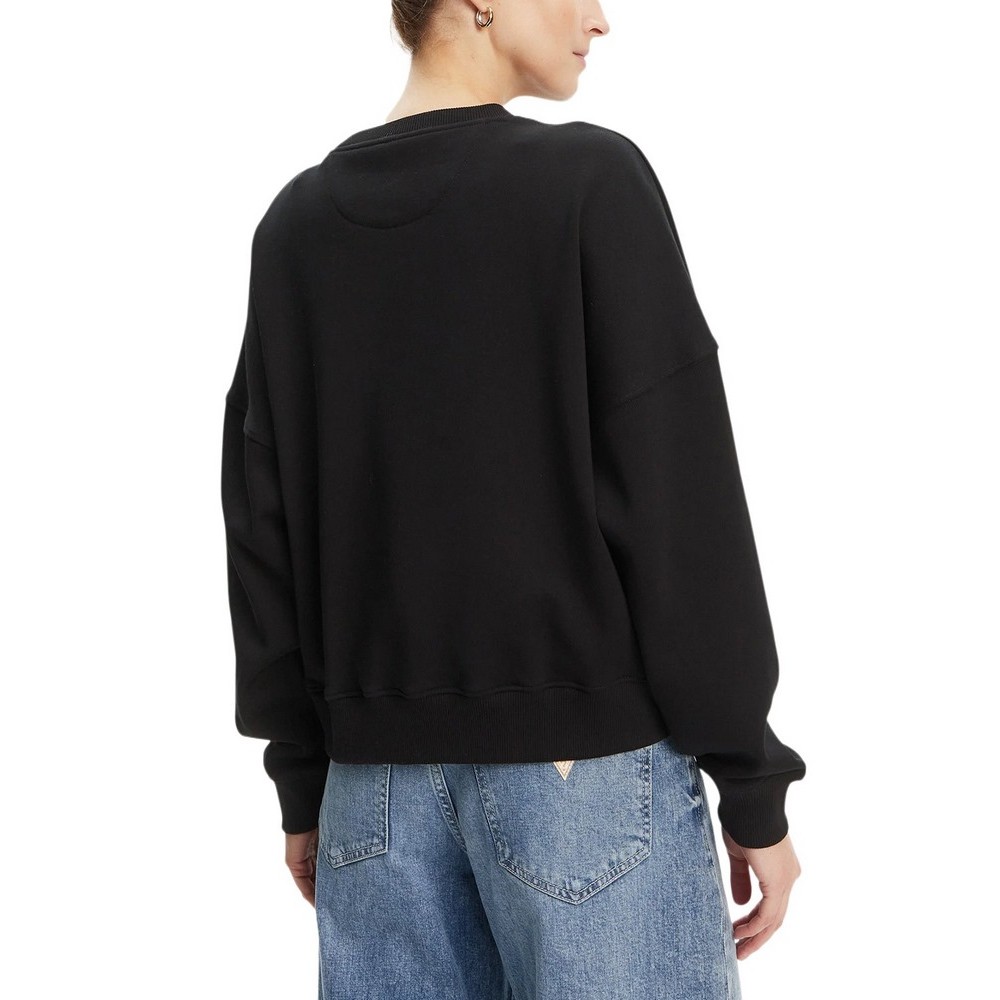 GUESS CN RACHELE TRIANGLE SWEATSHIRT ΜΠΛΟΥΖΑ ΦΟΥΤΕΡ ΓΥΝΑΙΚΕΙΑ BLACK