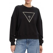 GUESS CN RACHELE TRIANGLE SWEATSHIRT ΜΠΛΟΥΖΑ ΦΟΥΤΕΡ ΓΥΝΑΙΚΕΙΑ BLACK
