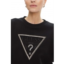 GUESS CN RACHELE TRIANGLE SWEATSHIRT ΜΠΛΟΥΖΑ ΦΟΥΤΕΡ ΓΥΝΑΙΚΕΙΑ BLACK