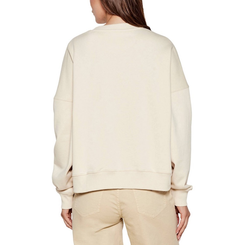 GUESS CN RACHELE TRIANGLE SWEATSHIRT ΜΠΛΟΥΖΑ ΦΟΥΤΕΡ ΓΥΝΑΙΚΕΙΑ BEIGE