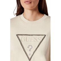 GUESS CN RACHELE TRIANGLE SWEATSHIRT ΜΠΛΟΥΖΑ ΦΟΥΤΕΡ ΓΥΝΑΙΚΕΙΑ BEIGE