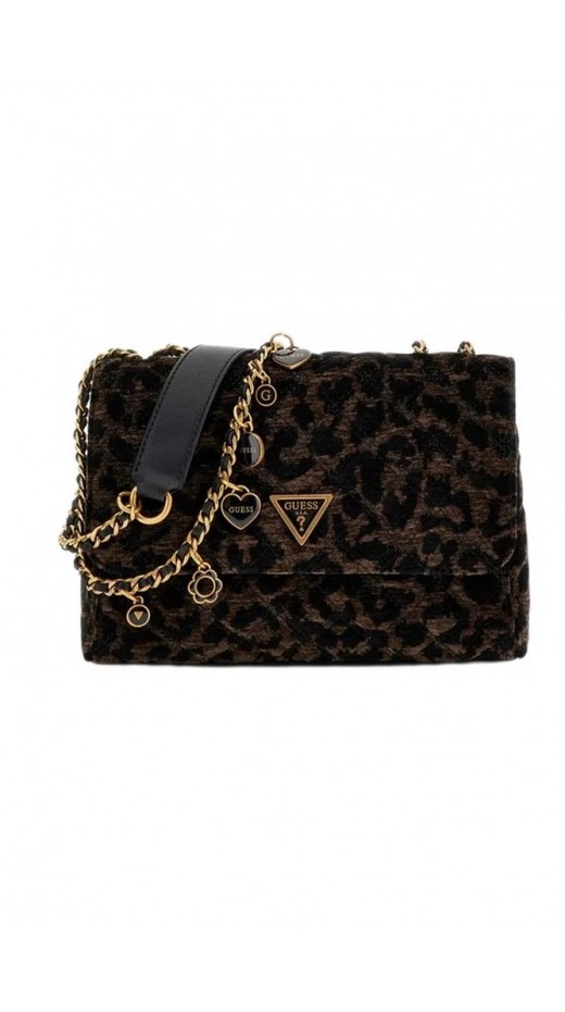 GUESS GIULLY II 2 COMP CNVRTBLE FLAP ΤΣΑΝΤΑ ΓΥΝΑΙΚΕΙΑ BROWN/BLACK