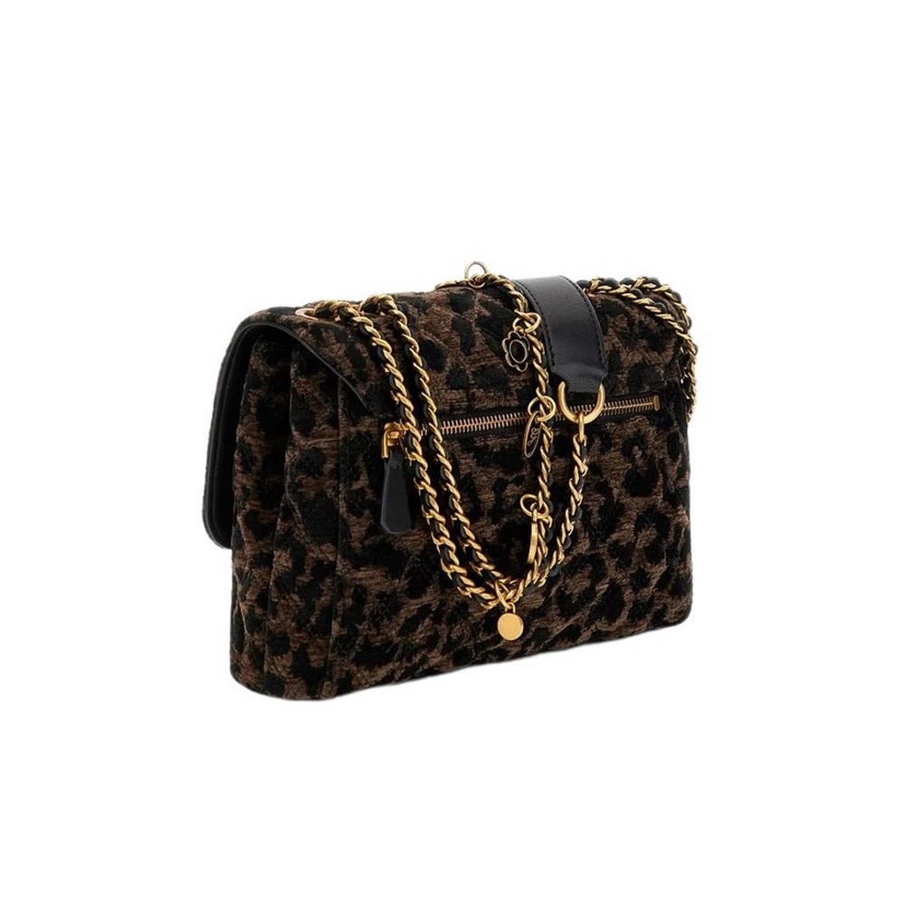 GUESS GIULLY II 2 COMP CNVRTBLE FLAP ΤΣΑΝΤΑ ΓΥΝΑΙΚΕΙΑ BROWN/BLACK