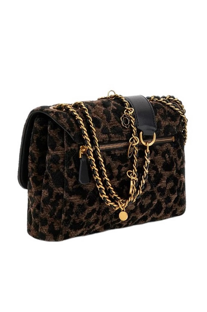GUESS GIULLY II 2 COMP CNVRTBLE FLAP ΤΣΑΝΤΑ ΓΥΝΑΙΚΕΙΑ BROWN/BLACK