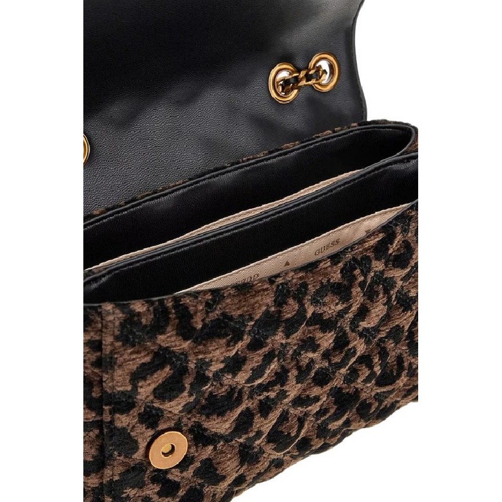 GUESS GIULLY II 2 COMP CNVRTBLE FLAP ΤΣΑΝΤΑ ΓΥΝΑΙΚΕΙΑ BROWN/BLACK