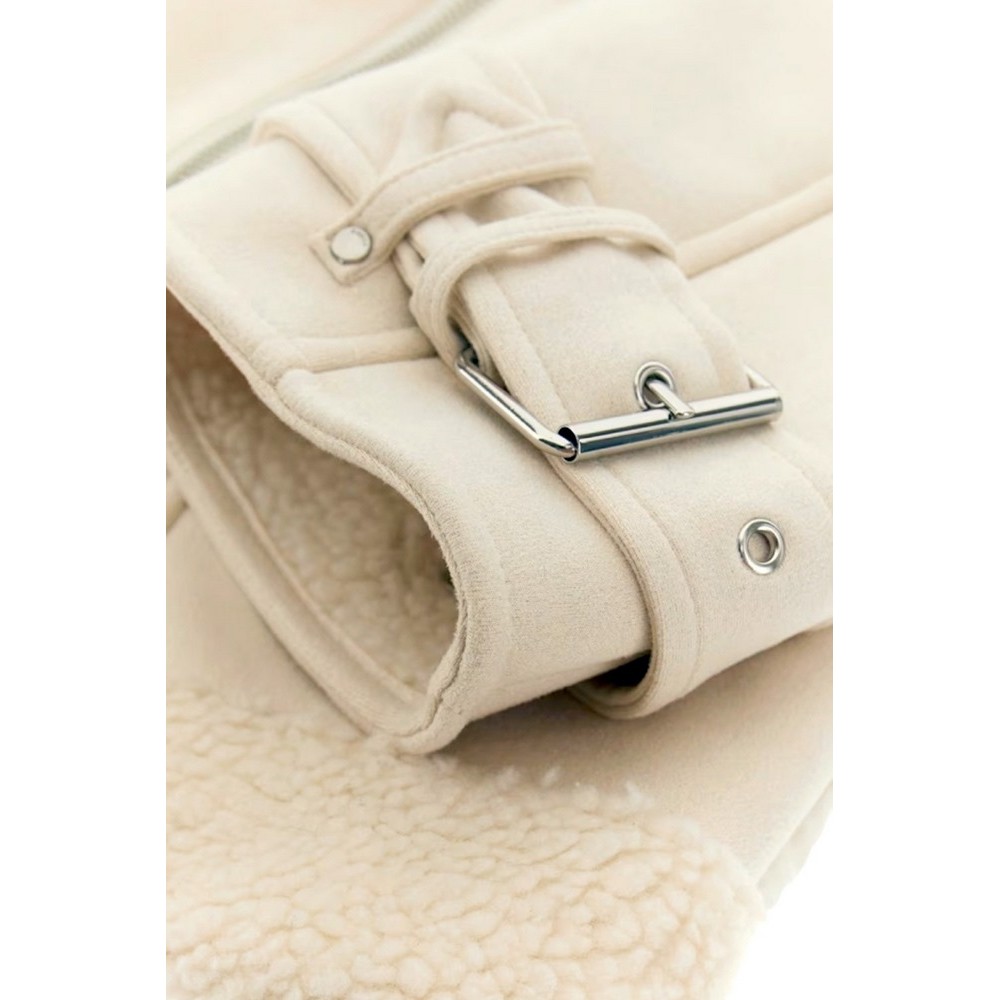 GUESS MARISTELLA FAUX SHEARLING JKT ΜΠΟΥΦΑΝ ΓΥΝΑΙΚΕΙΟ WHITE