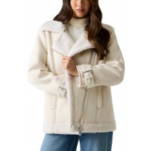 GUESS MARISTELLA FAUX SHEARLING JKT ΜΠΟΥΦΑΝ ΓΥΝΑΙΚΕΙΟ WHITE