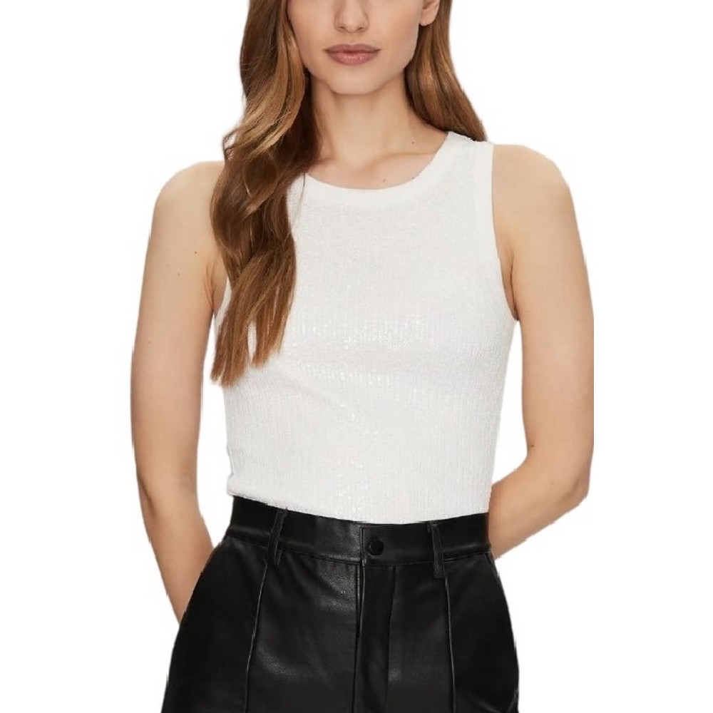 GUESS ALEXIA SEQUINS TANK TOP ΤΟΠΓΥΝΑΙΚΕΙΟ WHITE
