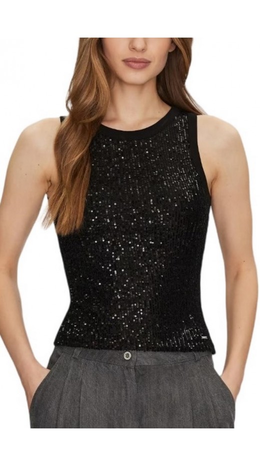 GUESS ALEXIA SEQUINS TANK TOP ΤΟΠΓΥΝΑΙΚΕΙΟ BLACK