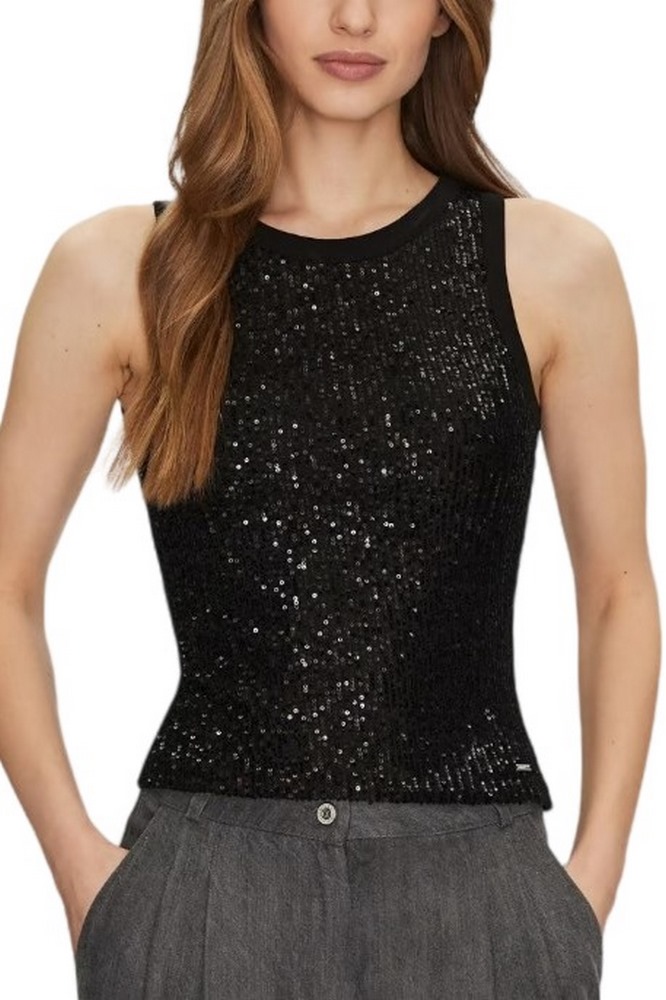 GUESS ALEXIA SEQUINS TANK TOP ΤΟΠΓΥΝΑΙΚΕΙΟ BLACK