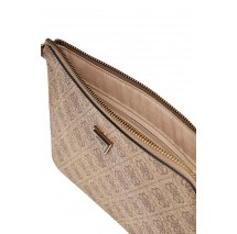 GUESS TORINO FLAT CLUTCH ΤΣΑΝΤΑ ΓΥΝΑΙΚΕΙΑ BEIGE