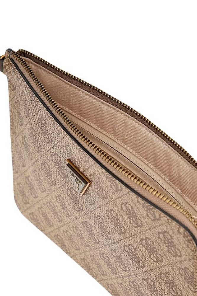 GUESS TORINO FLAT CLUTCH ΤΣΑΝΤΑ ΓΥΝΑΙΚΕΙΑ BEIGE