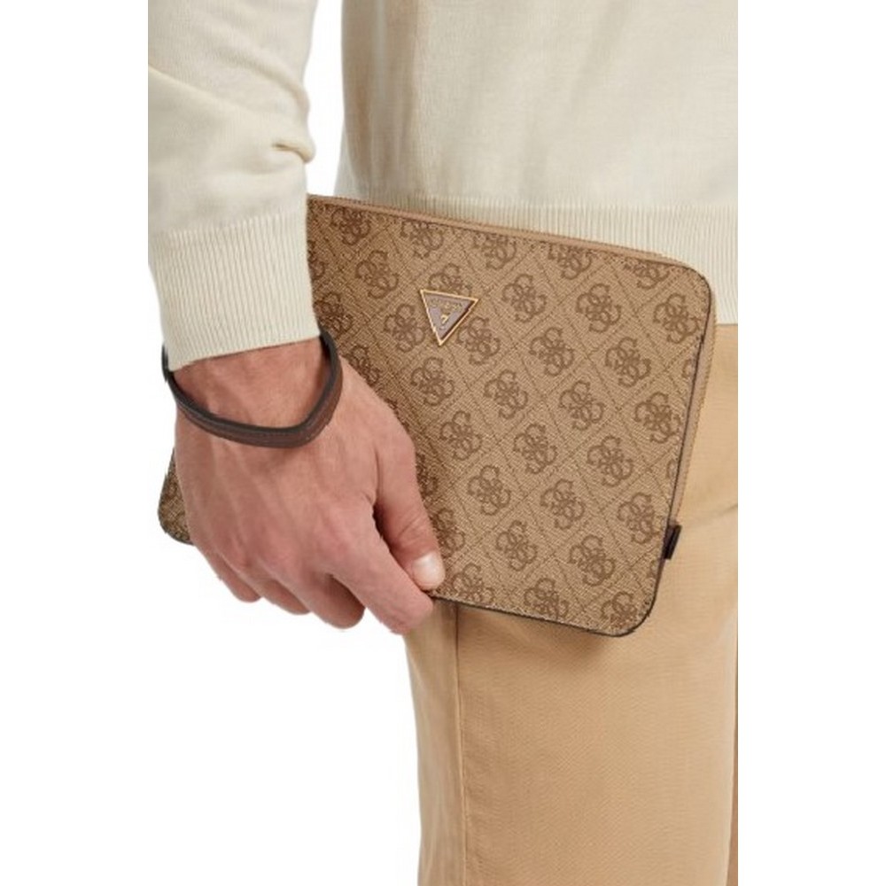 GUESS TORINO FLAT CLUTCH ΤΣΑΝΤΑ ΓΥΝΑΙΚΕΙΑ BEIGE