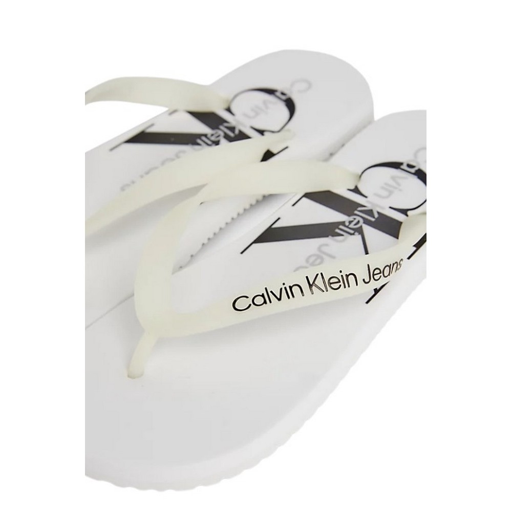 CALVIN KLEIN JEANS BEACH SANDAL ΠΑΝΤΟΦΛΑ ΓΥΝΑΙΚΕΙΑ WHITE