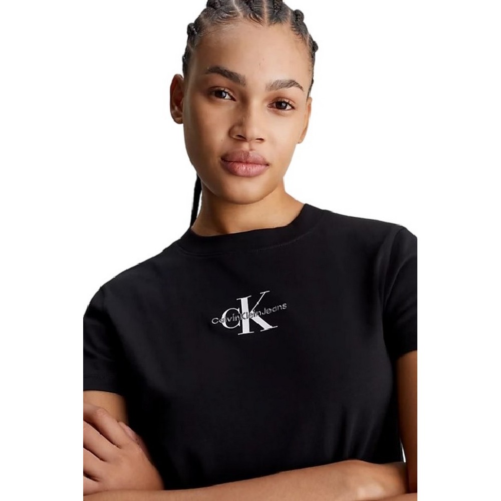 CALVIN KLEIN JEANS MONOLOGO BABY T-SHIRT ΜΠΛΟΥΖΑ ΓΥΝΑΙΚΕΙΑ BLACK