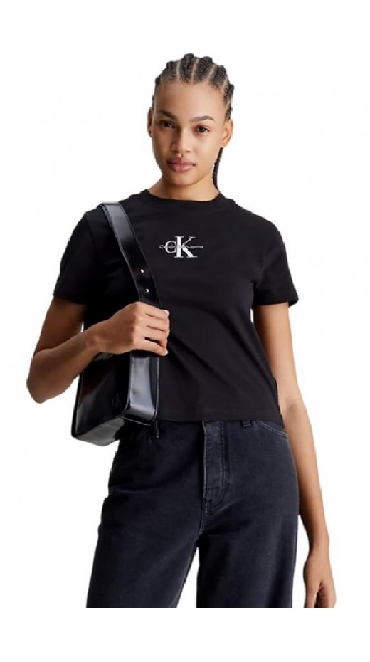 CALVIN KLEIN JEANS MONOLOGO BABY T-SHIRT ΜΠΛΟΥΖΑ ΓΥΝΑΙΚΕΙΑ BLACK