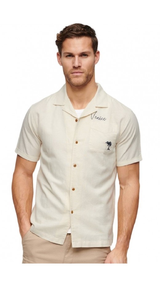 SUPERDRY OVIN VINTAGE RESORT SHIRT ΠΟΥΚΑΜΙΣΟ ΑΝΔΡΙΚΟ OFF WHITE