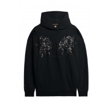 SUPERDRY D3 OVIN TATTOO EMBELLISH OVERSIZE HOOD ΦΟΥΤΕΡ ΜΠΛΟΥΖΑ ΓΥΝΑΙΚΕΙΑ BLACK
