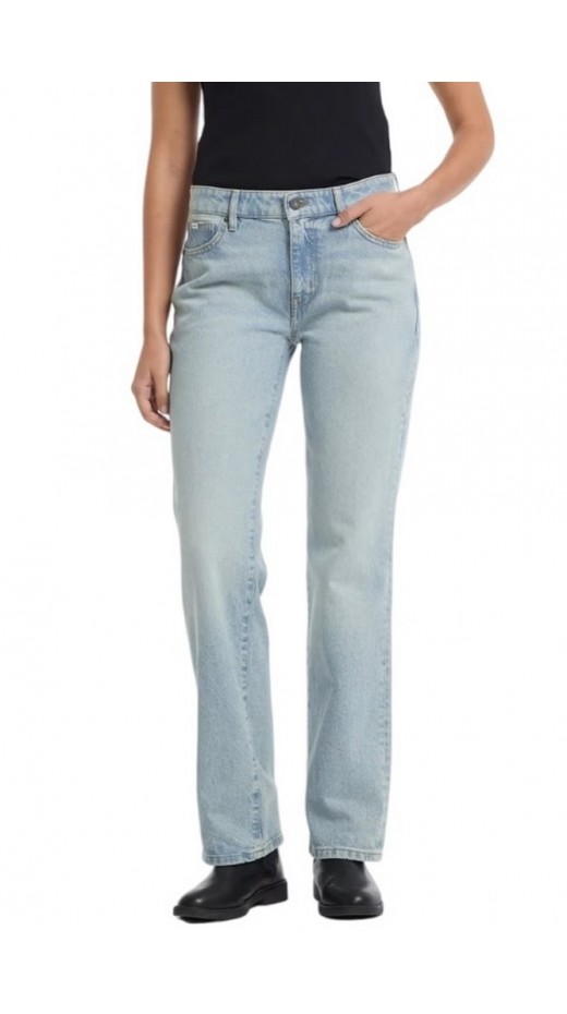 GUESS JEANS G08 MID RISE STRAIGHT ΠΑΝΤΕΛΟΝΙ ΓΥΝΑΙΚΕΙΟ BLUΕ DENIM