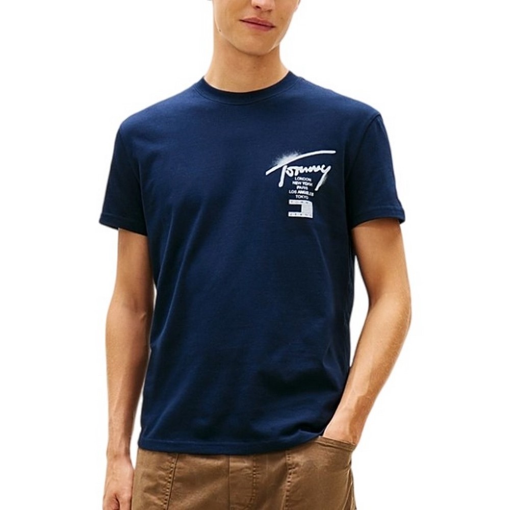 TOMMY JEANS REG CITY SIGN EXT T-SHIRT ΜΠΛΟΥΖΑ ΑΝΔΡΙΚΗ NAVY