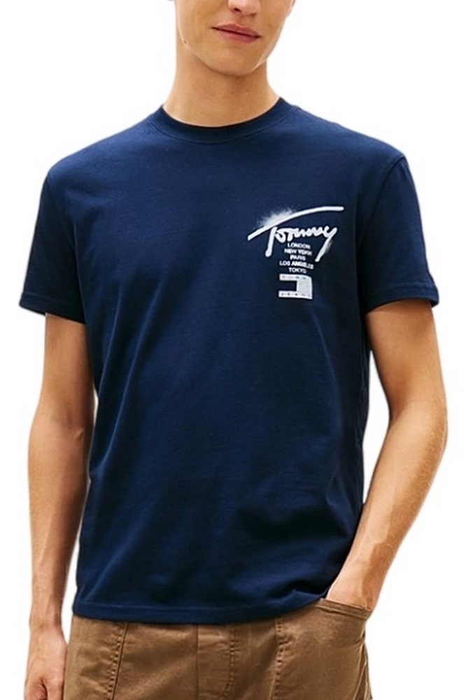 TOMMY JEANS REG CITY SIGN EXT T-SHIRT ΜΠΛΟΥΖΑ ΑΝΔΡΙΚΗ NAVY