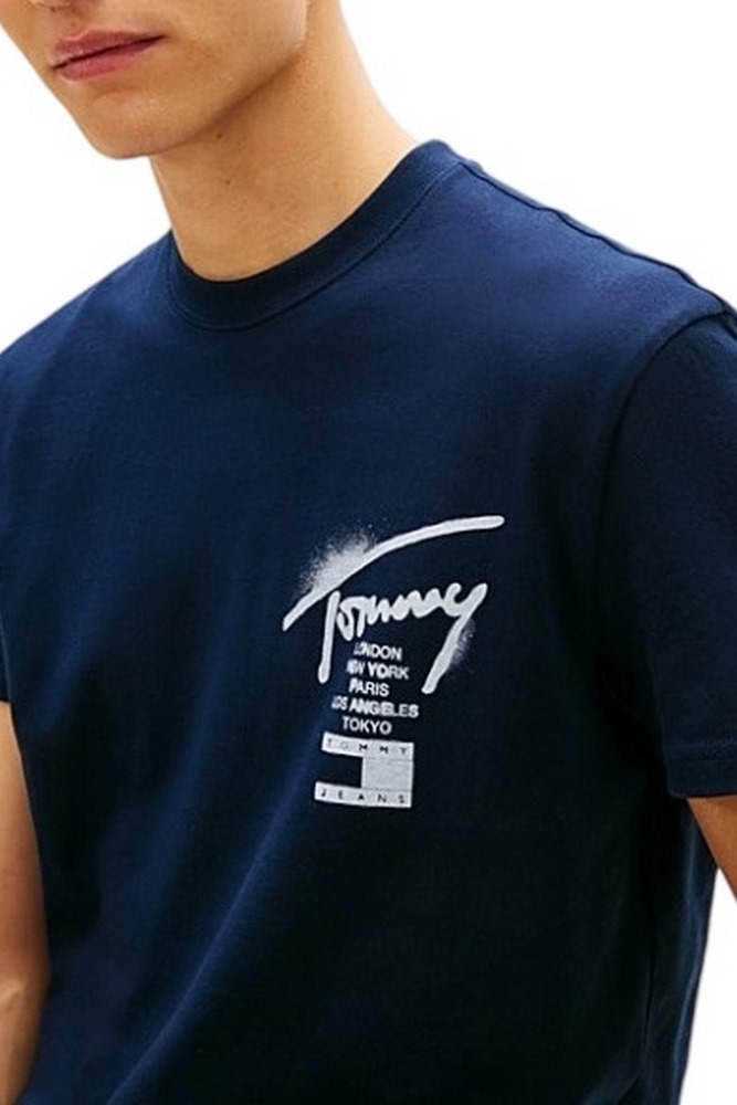 TOMMY JEANS REG CITY SIGN EXT T-SHIRT ΜΠΛΟΥΖΑ ΑΝΔΡΙΚΗ NAVY