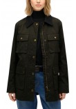 SUPERDRYD3 OVIN WAX JACKET ΜΠΟΥΦΑΝ ΓΥΝΑΙΚΕΙΟ OLIVE
