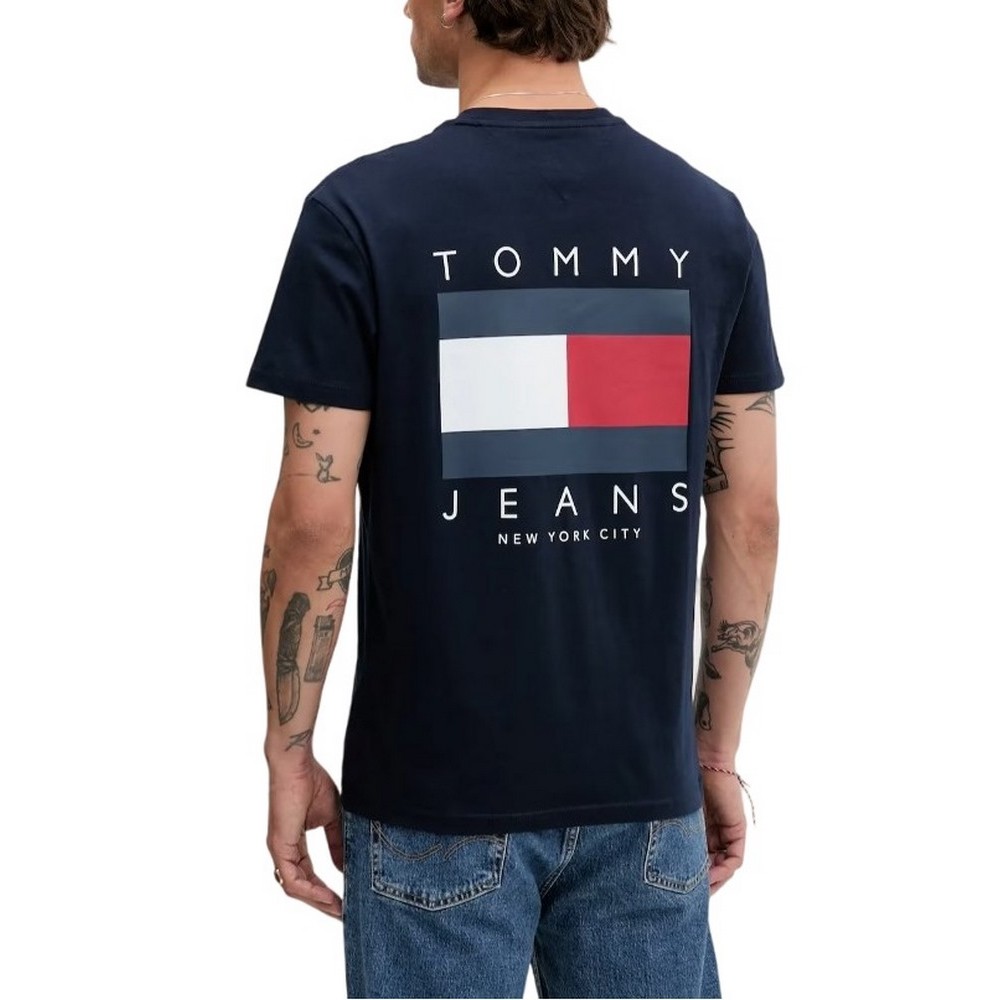 TOMMY JEANS REG FLAG GRAPH BCKPRNT T-SHIRT ΜΠΛΟΥΖΑ ΑΝΔΡΙΚΗ NAVY