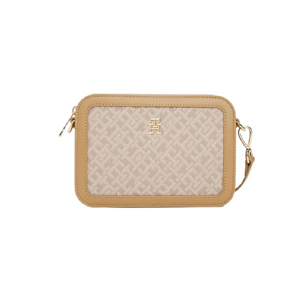 TOMMY HILFIGER JACQUARD CAMERA BAG ΤΣΑΝΤΑ ΓΥΝΑΙΚΕΙΑ BEIGE
