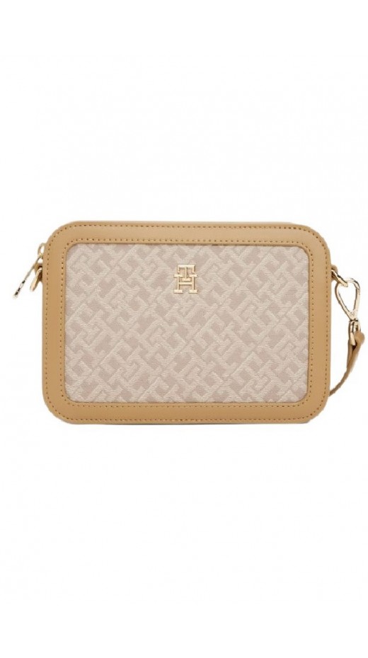 TOMMY HILFIGER JACQUARD CAMERA BAG ΤΣΑΝΤΑ ΓΥΝΑΙΚΕΙΑ BEIGE