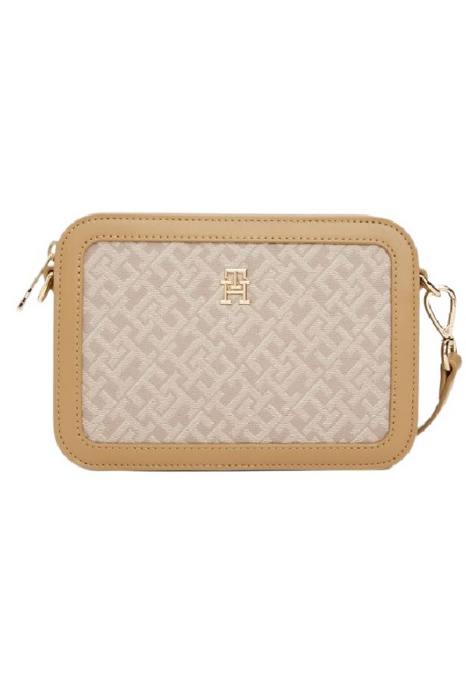TOMMY HILFIGER JACQUARD CAMERA BAG ΤΣΑΝΤΑ ΓΥΝΑΙΚΕΙΑ BEIGE