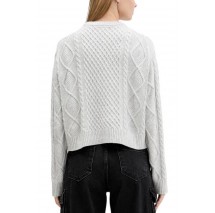 GUESS JEANS LS CN CABLE SWTR ΜΠΛΟΥΖΑ ΠΛΕΚΤΗ ΓΥΝΑΙΚΕΙΑ GREY