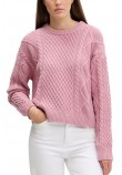 GUESS JEANS LS CN CABLE SWTR ΜΠΛΟΥΖΑ ΠΛΕΚΤΗ ΓΥΝΑΙΚΕΙΑ ROSE