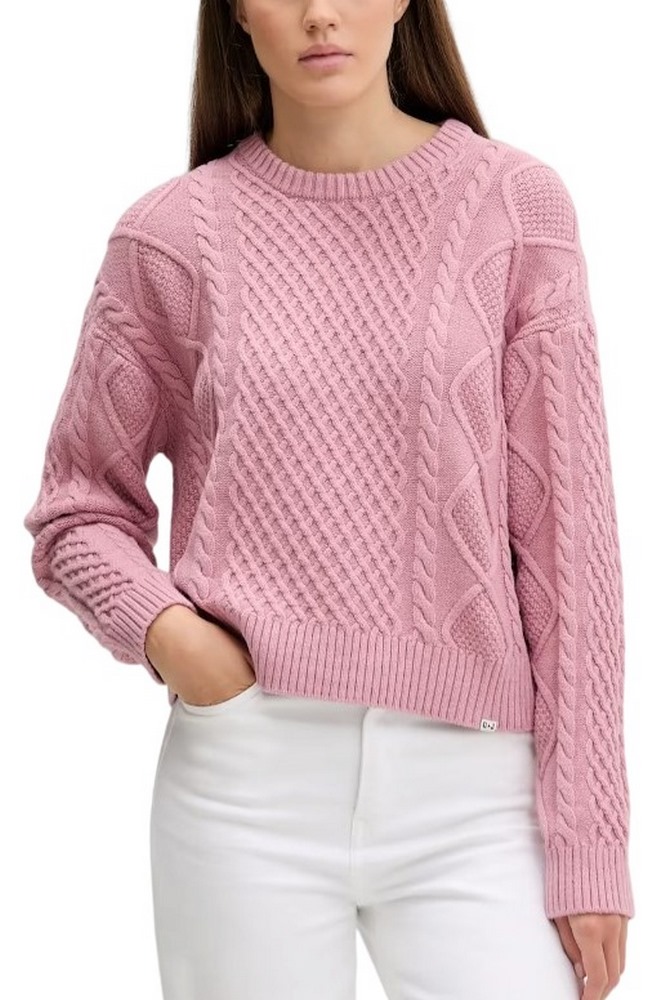 GUESS JEANS LS CN CABLE SWTR ΜΠΛΟΥΖΑ ΠΛΕΚΤΗ ΓΥΝΑΙΚΕΙΑ ROSE