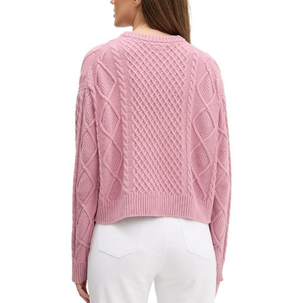 GUESS JEANS LS CN CABLE SWTR ΜΠΛΟΥΖΑ ΠΛΕΚΤΗ ΓΥΝΑΙΚΕΙΑ ROSE