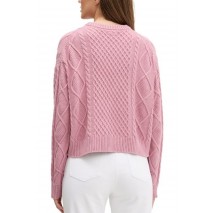 GUESS JEANS LS CN CABLE SWTR ΜΠΛΟΥΖΑ ΠΛΕΚΤΗ ΓΥΝΑΙΚΕΙΑ ROSE
