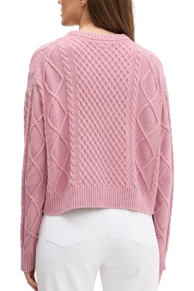 GUESS JEANS LS CN CABLE SWTR ΜΠΛΟΥΖΑ ΠΛΕΚΤΗ ΓΥΝΑΙΚΕΙΑ ROSE
