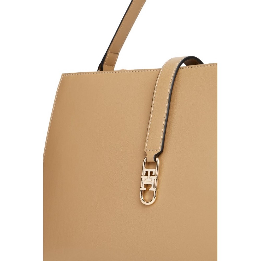 TOMMY HILFIGER LIBRE MED SATCHEL ΤΣΑΝΤΑ ΓΥΝΑΙΚΕΙΑ BEIGE