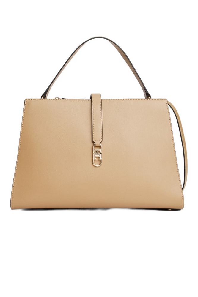 TOMMY HILFIGER LIBRE MED SATCHEL ΤΣΑΝΤΑ ΓΥΝΑΙΚΕΙΑ BEIGE