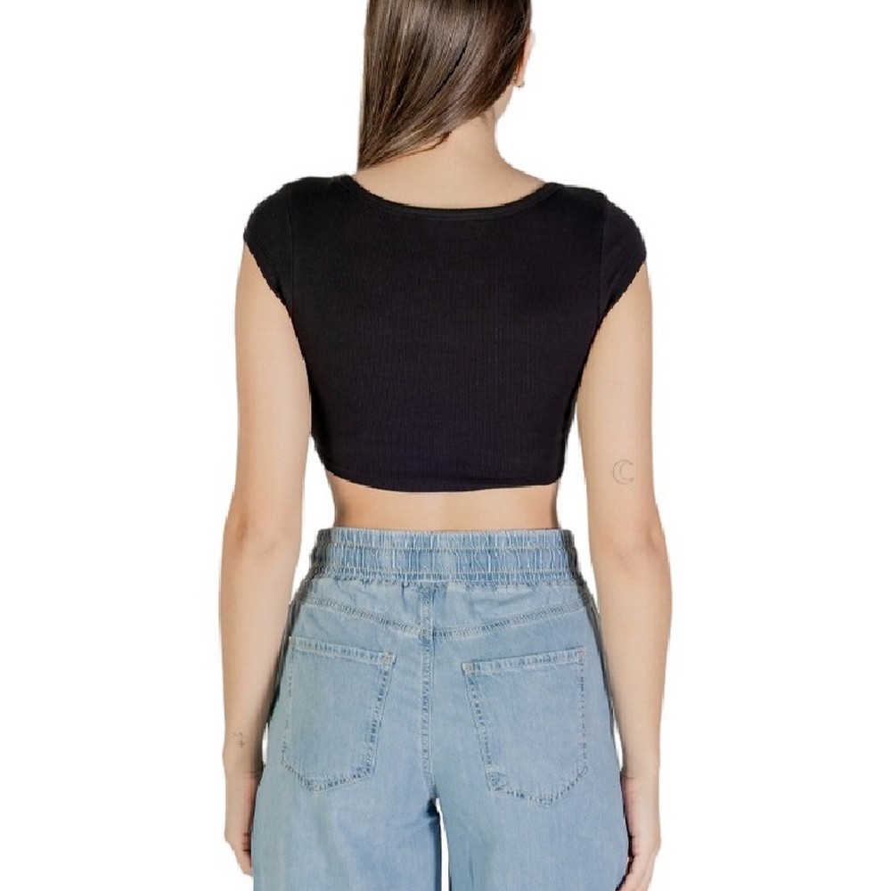 TOMMY JEANS SP CRP RIB SS TOP ΤΟΠ ΓΥΝΑΙΚΕΙΟ BLACK