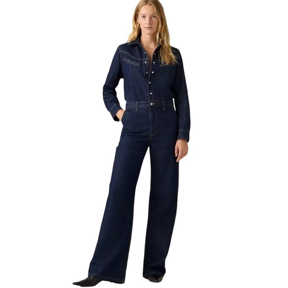 LEVIS® RINOA WIDE LEG JUMPSUIT-FLAT FINISH ΦΟΡΜΑ ΟΛΟΣΩΜΗ DARK INDIGO