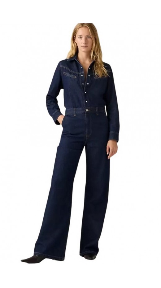 LEVIS® RINOA WIDE LEG JUMPSUIT-FLAT FINISH ΦΟΡΜΑ ΟΛΟΣΩΜΗ DARK INDIGO