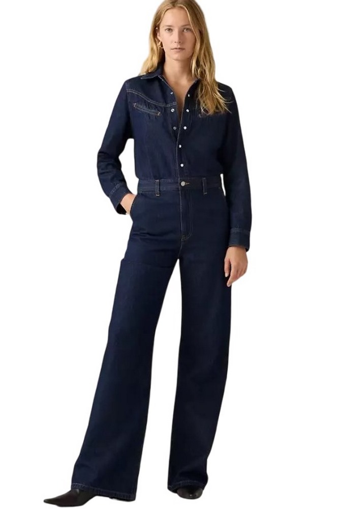LEVIS® RINOA WIDE LEG JUMPSUIT-FLAT FINISH ΦΟΡΜΑ ΟΛΟΣΩΜΗ DARK INDIGO