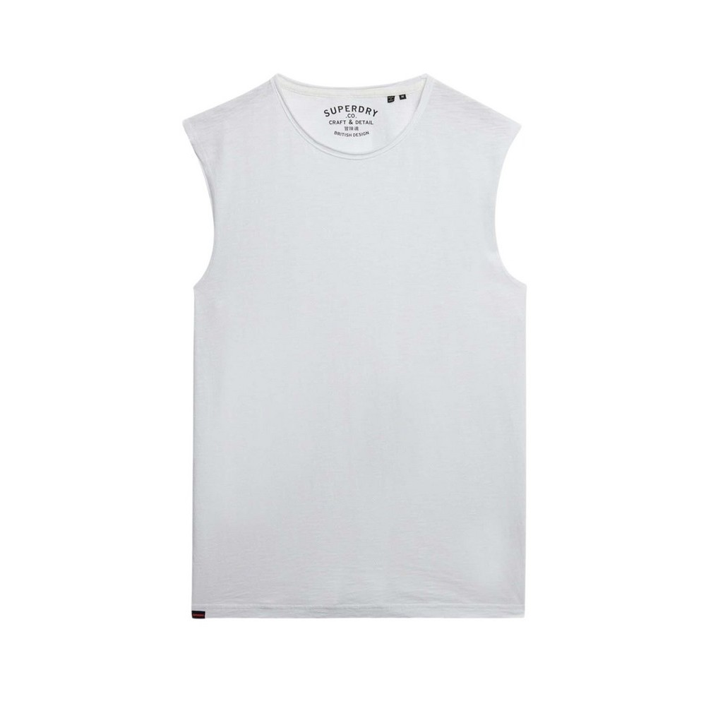 SUPERDRY D3 OVIN RAW EDGE SLUB TANK ΑΜΑΝΙΚΗ ΜΠΛΟΥΖΑ ΑΝΔΡΙΚΗ WHITE