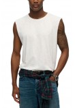 SUPERDRY D3 OVIN RAW EDGE SLUB TANK ΑΜΑΝΙΚΗ ΜΠΛΟΥΖΑ ΑΝΔΡΙΚΗ WHITE