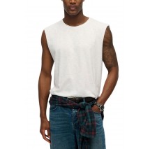 SUPERDRY D3 OVIN RAW EDGE SLUB TANK ΑΜΑΝΙΚΗ ΜΠΛΟΥΖΑ ΑΝΔΡΙΚΗ WHITE